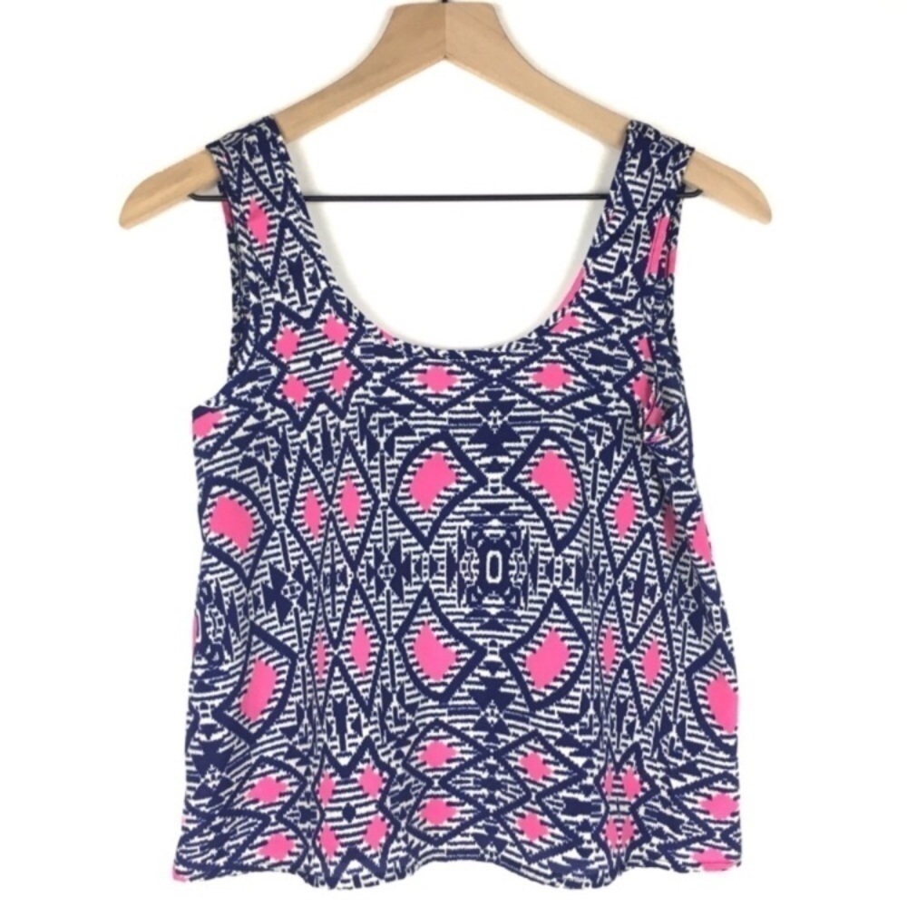 ONE CLOTHING Crop Top Tank Aztec Boho Lightweight Southwestern Festival Size XS